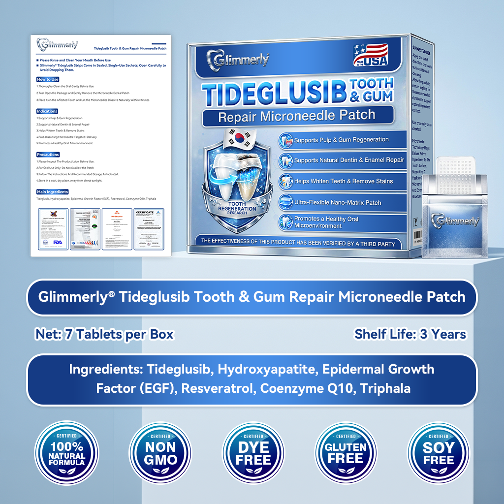 🦷𝐆𝐥𝐢𝐦𝐦𝐞𝐫𝐥𝐲®Parche de microagujas con Tideglusib para la reparación de dientes y encías 3.0