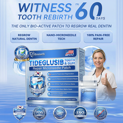 🦷𝐆𝐥𝐢𝐦𝐦𝐞𝐫𝐥𝐲®Parche de microagujas con Tideglusib para la reparación de dientes y encías  3.0