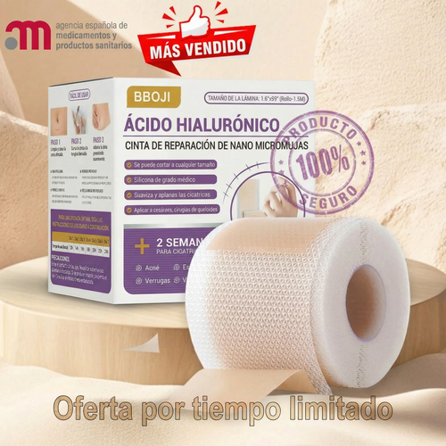 ✅Tienda oficial |BBOJI®ÁCIDO HIALURÓNICO CINTA DE REPARACIÓN DE NANO MICROMUJAS 🏥(Tratamiento de cicatrices antiguas y recientes, reducción de cicatrices quirúrgicas, estrías, queloides, acné, quemaduras, verrugas, dermatomas y varices)
