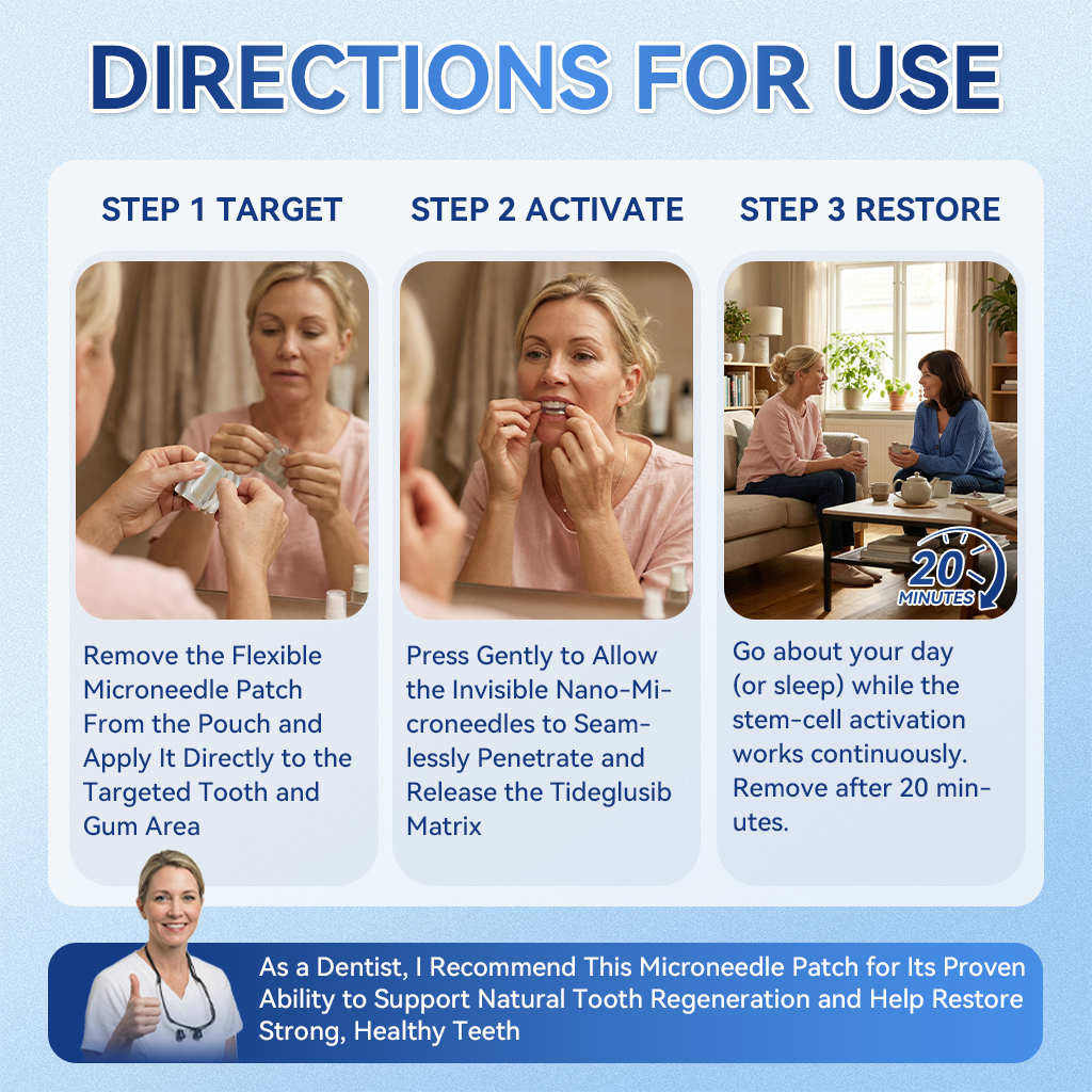 🦷𝐆𝐥𝐢𝐦𝐦𝐞𝐫𝐥𝐲®Parche de microagujas con Tideglusib para la reparación de dientes y encías  3.0