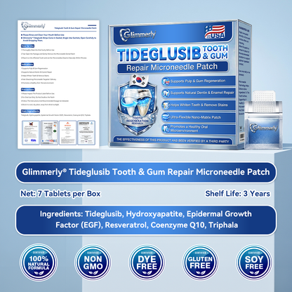 🦷𝐆𝐥𝐢𝐦𝐦𝐞𝐫𝐥𝐲®Parche de microagujas con Tideglusib para la reparación de dientes y encías  3.0