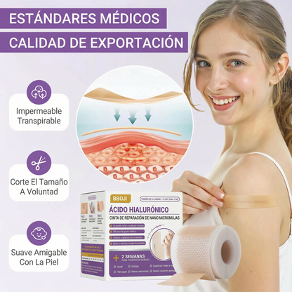✅Tienda oficial |BBOJI®ÁCIDO HIALURÓNICO CINTA DE REPARACIÓN DE NANO MICROMUJAS 🏥(Tratamiento de cicatrices antiguas y recientes, reducción de cicatrices quirúrgicas, estrías, queloides, acné, quemaduras, verrugas, dermatomas y varices)