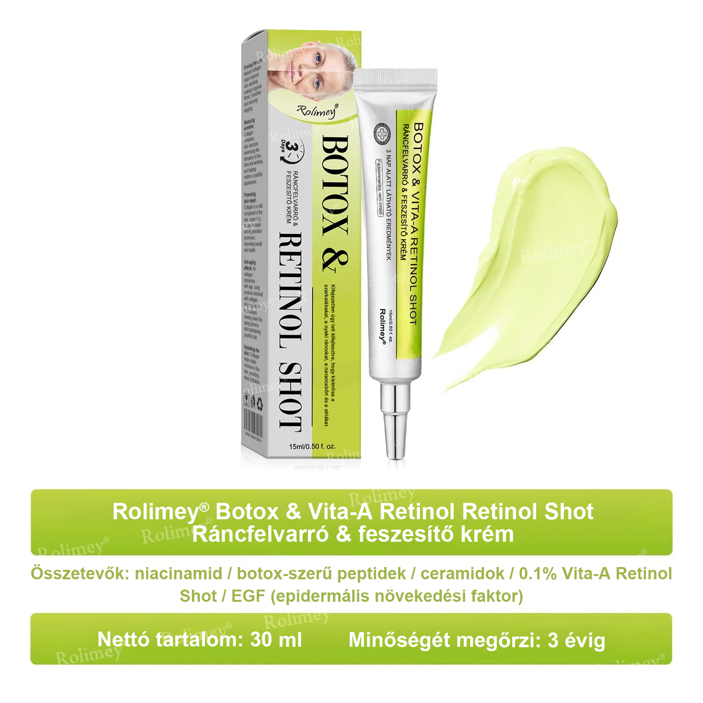 🌸Rolimey® Crema reafirmante antiarrugas con Botox y Vita-A Retinol Shot ⏰¡Último día! 70% de descuento💡