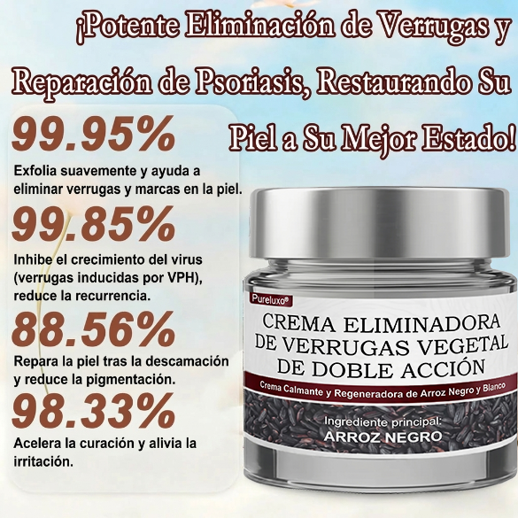Pureluxo® CremaBlancoCalmante y Regeneradora de Arroz NegroY  (Para el tratamiento de verrugas, crecimientos cutáneos, imperfecciones e hiperpigmentación)