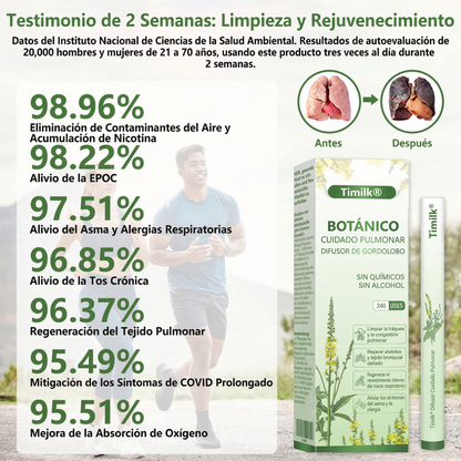 👩‍💼 Difusor de cuidado pulmonar a base de hierbas Timilk® con verbasco (Mullein)