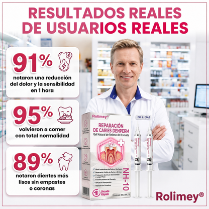 🌿Rolimey® DenPerm – Gel natural de relleno y reparación del esmalte dental para la restauración de caries 🧼