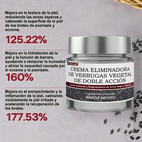 Pureluxo® CremaBlancoCalmante y Regeneradora de Arroz NegroY  (Para el tratamiento de verrugas, crecimientos cutáneos, imperfecciones e hiperpigmentación)