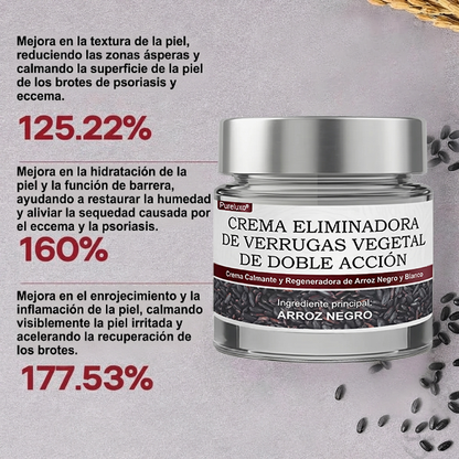 Pureluxo® CremaBlancoCalmante y Regeneradora de Arroz NegroY  (Para el tratamiento de verrugas, crecimientos cutáneos, imperfecciones e hiperpigmentación)