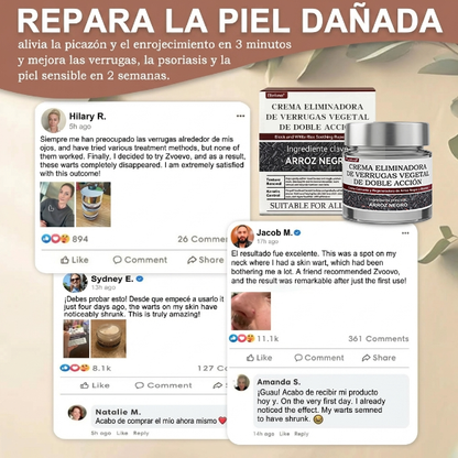 Pureluxo® CremaBlancoCalmante y Regeneradora de Arroz NegroY  (Para el tratamiento de verrugas, crecimientos cutáneos, imperfecciones e hiperpigmentación)