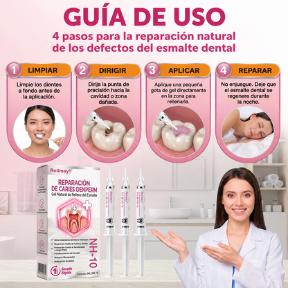 🌿Rolimey® DenPerm – Gel natural de relleno y reparación del esmalte dental para la restauración de caries 🧼