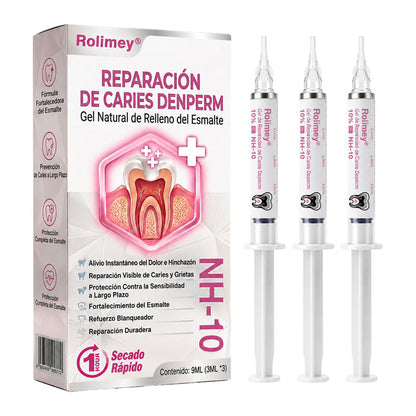 🌿Rolimey® DenPerm – Gel natural de relleno y reparación del esmalte dental para la restauración de caries 🧼